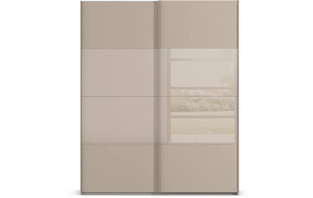 Goossens kledingkast finca combi glans mat glas bruin hoogwaardig meubelplaat - 8244429-{merk}-finca-combi-sts-bruin-schuifdeuren-01